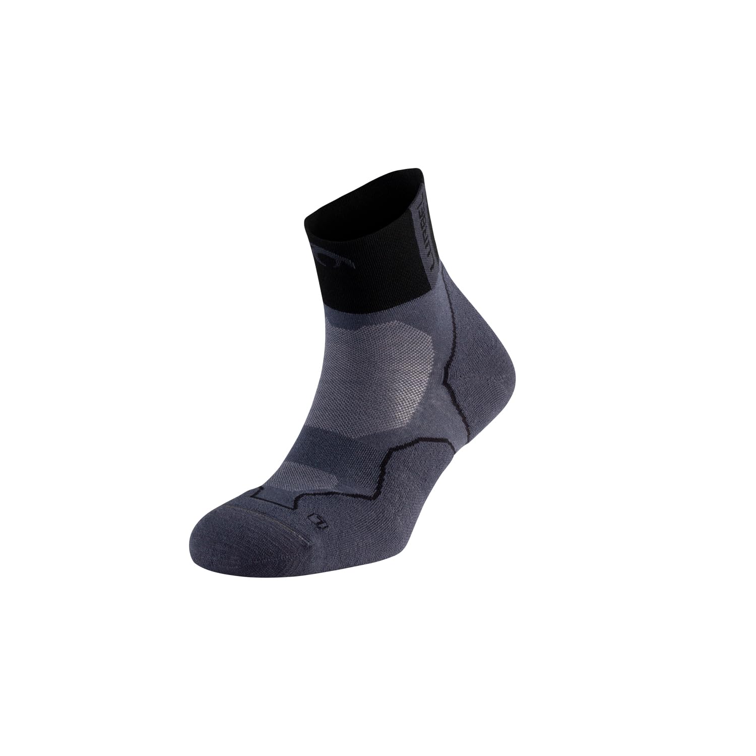 Lurbel Desafio Three SS26 Trail Socks - Unisex, Breathable, Anti-Blister and Anti-Odor Socks with Cushioning., Dark Grey/Black, M