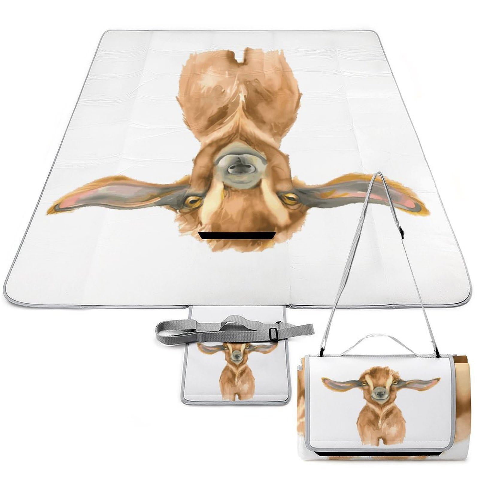 Tapis de pique-nique pliable chèvre fini les vêtements mouillés au sol