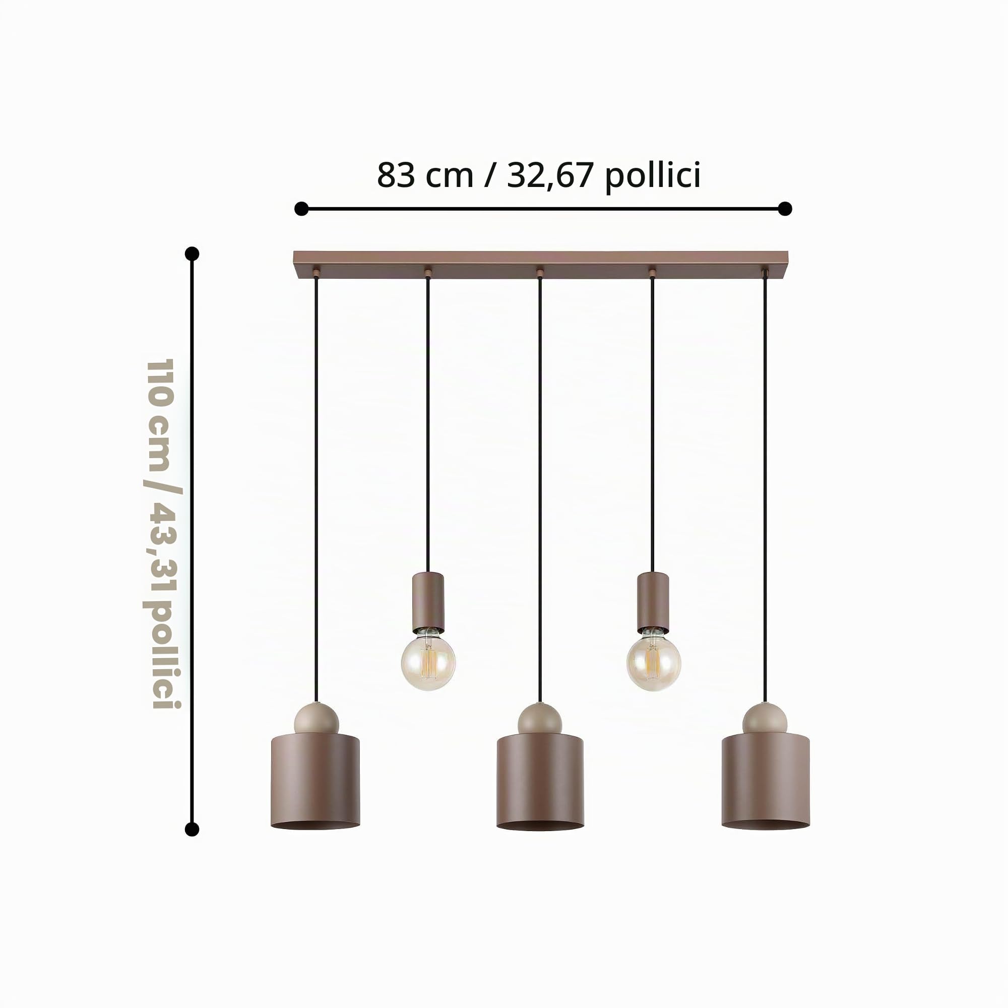 Eglo lampada a sospensione Gazzola, lampada sospesa a 5 luci, illuminazione