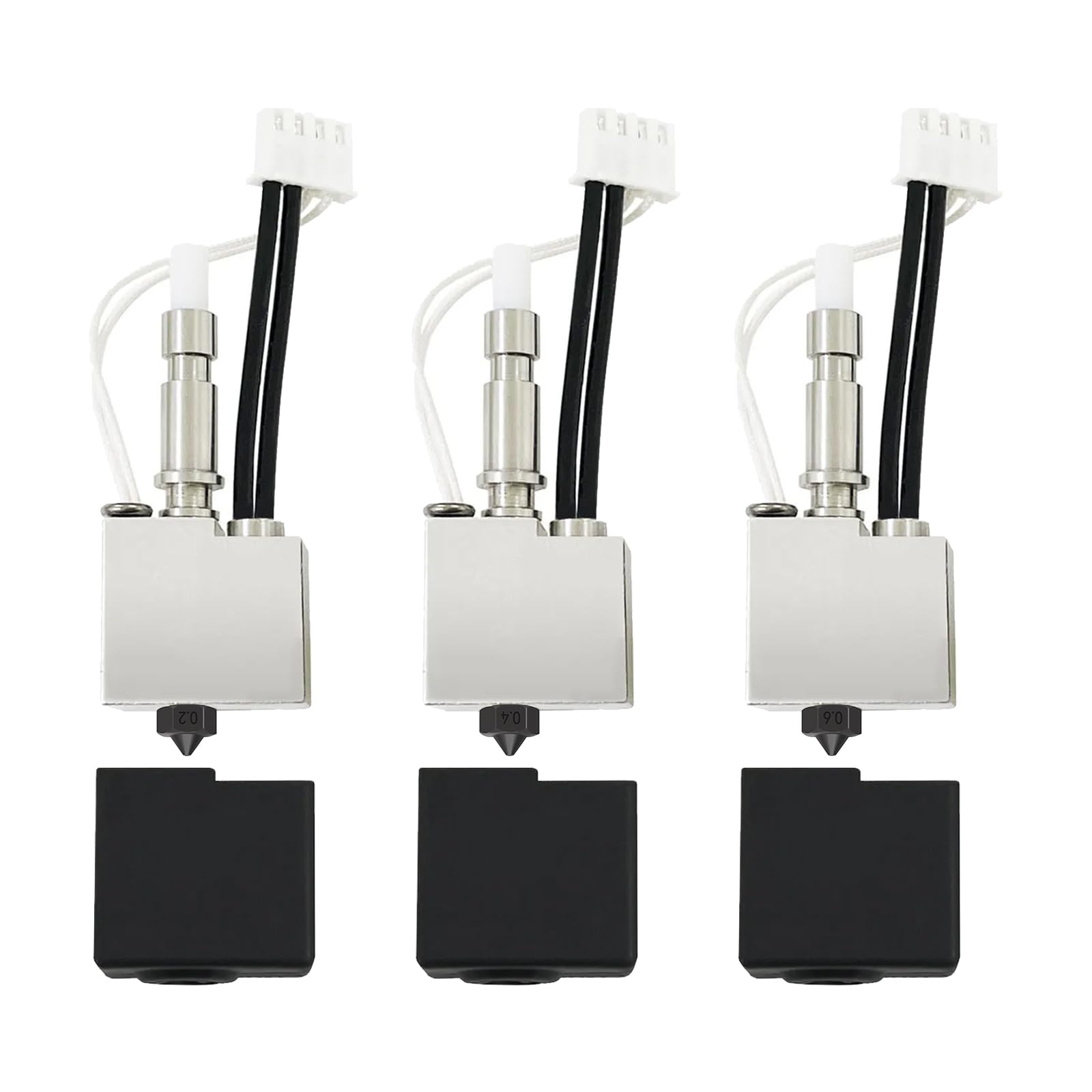 Kit Hotend 0,2 mm/0,4 mm/0,6 mm per Kobra S1 Combo, estrusore con testa di stampa in acciaio inossidabile, kit con blocco riscaldante, thermistor, ugello in acciaio temprato per Anycubic Kobra S1/ACE