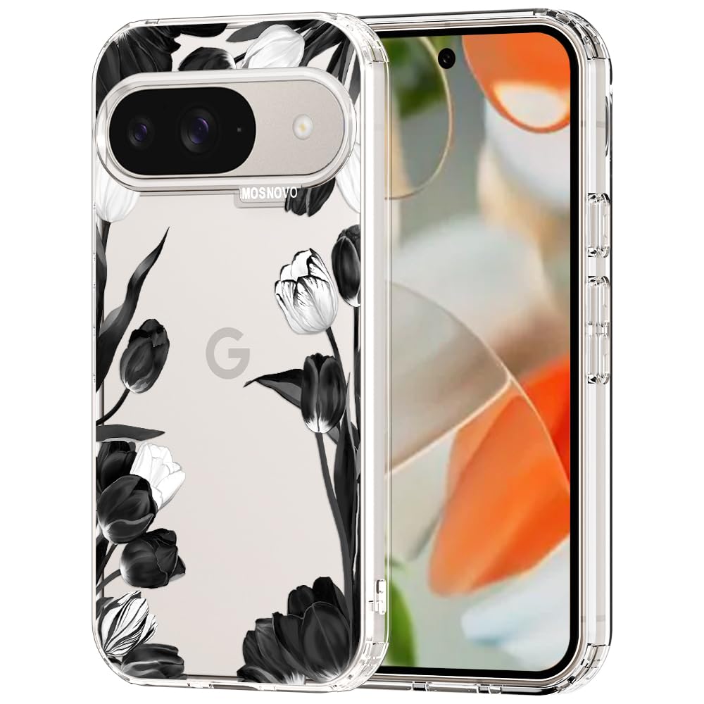 MOSNOVO Case for Google Pixel 9 & Pixel 9 Pro, [Buffertech 6.6ft Military-Grade Drop Protection] [Anti Peel Off Tech] Clear TPU Bumper Phone Case Cover Design - Great Wave — view 88