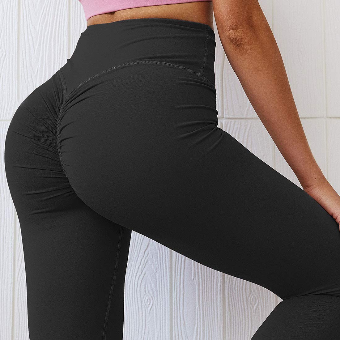 Moda Leggins Sportivi Donna, Leggings da Palestra a Vita Alta da Donna Pantaloni da Yoga Elasticizzati da Corsa Leggings da Allenamento Elegante, Black, S