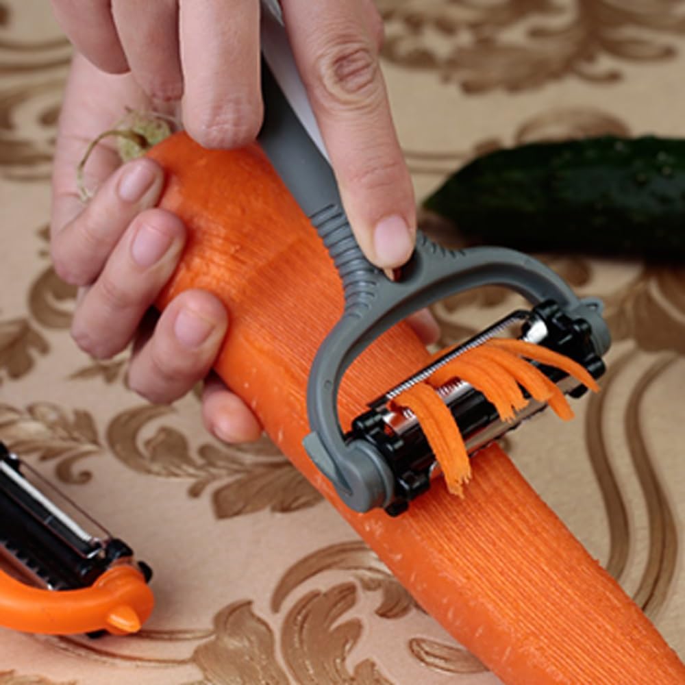 Peeler Multifunctional Rotating Vegetable Peeler Cutting Loofah Grater Kitchen Gadgets Kitchen Accessories(A)