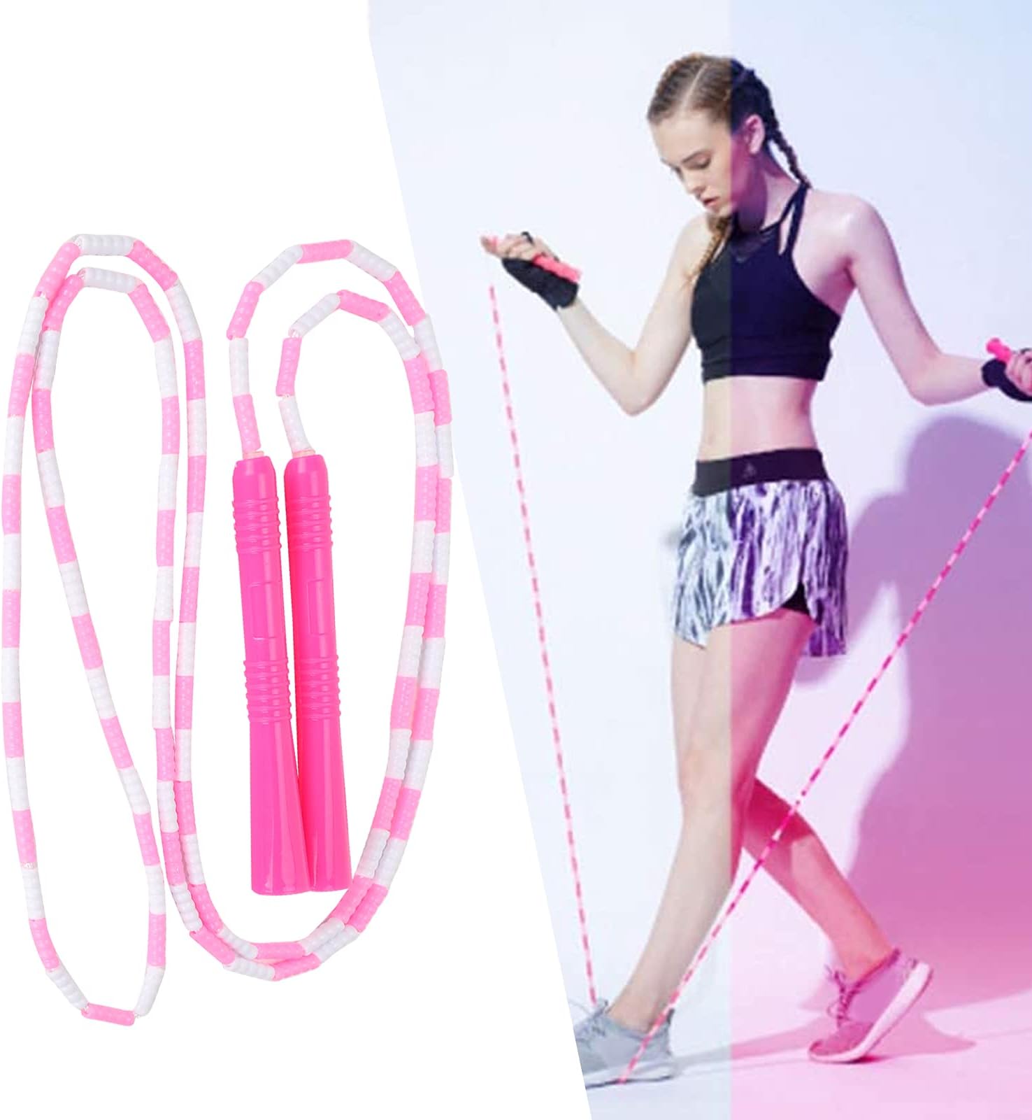 Jump Rope, Beaded String Shape Non-Twist Jump Rope Skipping Rope for Men Women for Kids for Diy Decoration for Birthday Gifts