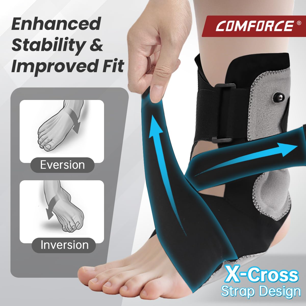 Plantar Fasciitis Ankle Support with Airbag, Heel and Arch Pain Relief with Air Inflation Device, Achilles Tendonitis Relief, Sports Injuries and Recovery for Men & Women(Need to Inflate)