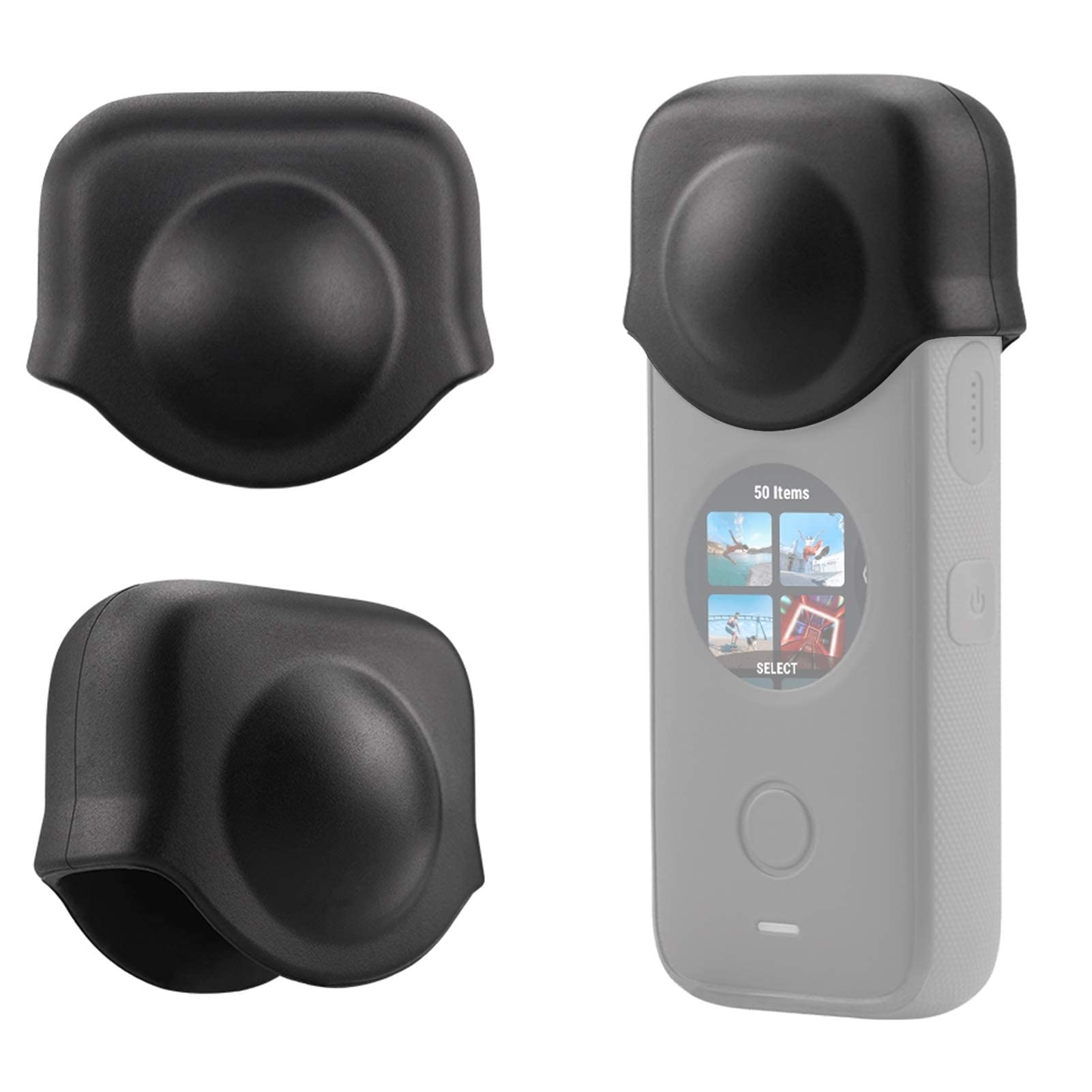 eWINNER Compact Silicone Durable Detachable Lens Cap Protective Cap Cover Antislip Dropproof Scratchproof Protector for Insta360 ONE X3/ONE X2 camera -Black