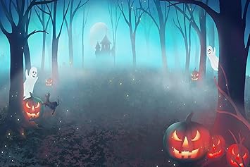 Amazon Co Jp Kaeki タペストリー ハーピーハロウィン ハロウィン カボチャのランタン 森 幽霊 お化け屋敷 黒猫 イベント まつり おしゃれ 背景 布製ポスター インテリア 壁掛け 雰囲気転換 横150 縦100 Cm s ホーム キッチン
