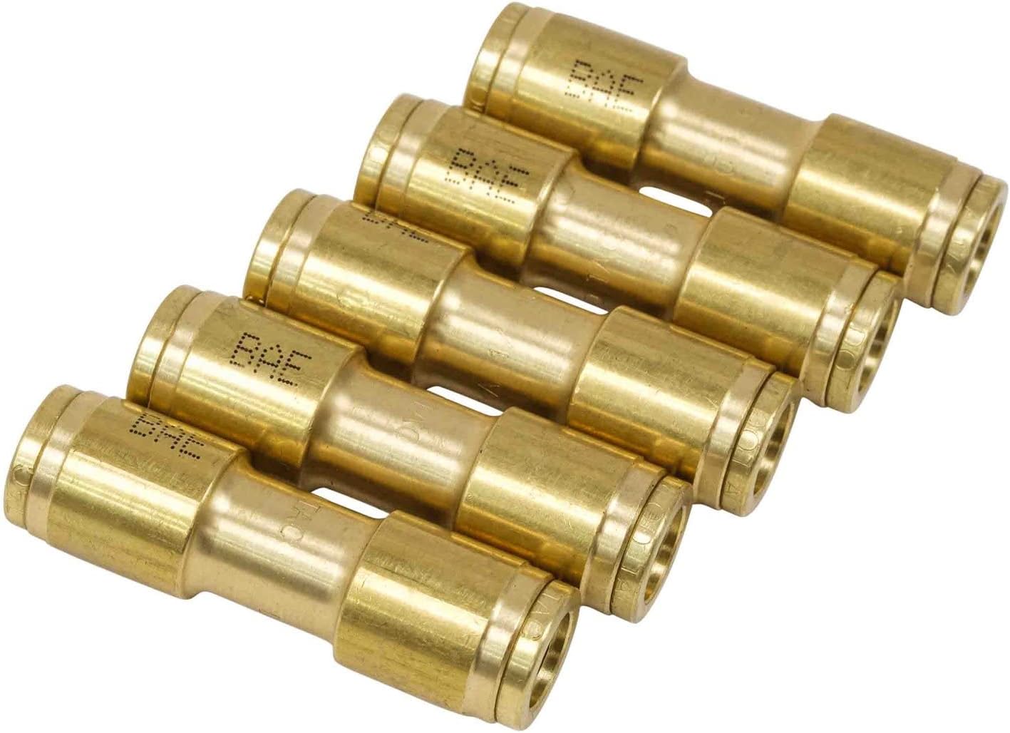Mytee Products DOT Union Connector Brass Push-to-Connect Air Brake Fittings 5/8" Tube OD, Air Brake Line Quick Connect Fittings Connector for Trucks, Trailers, SAE J1131 & J844 Compliant, (2 Pcs)