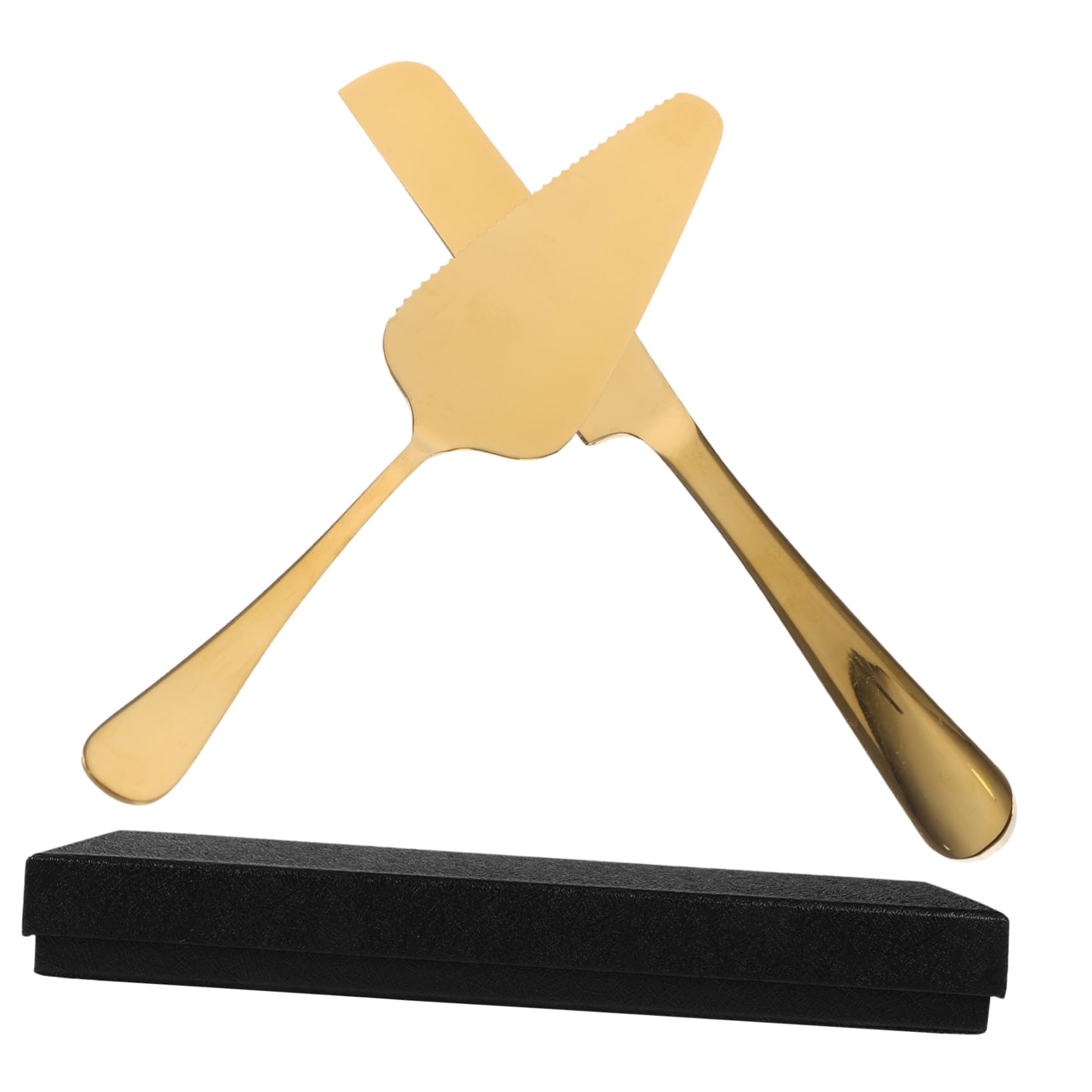AUTSUPPL 1 Set Cake Knife Set Golden Cake Cutter Cake Smoothing Spatula Cake Shovel Cake Cutting for Wedding Pie Slicer Server Party Cake Server Wedding Cake Knife Server Stainless Steel