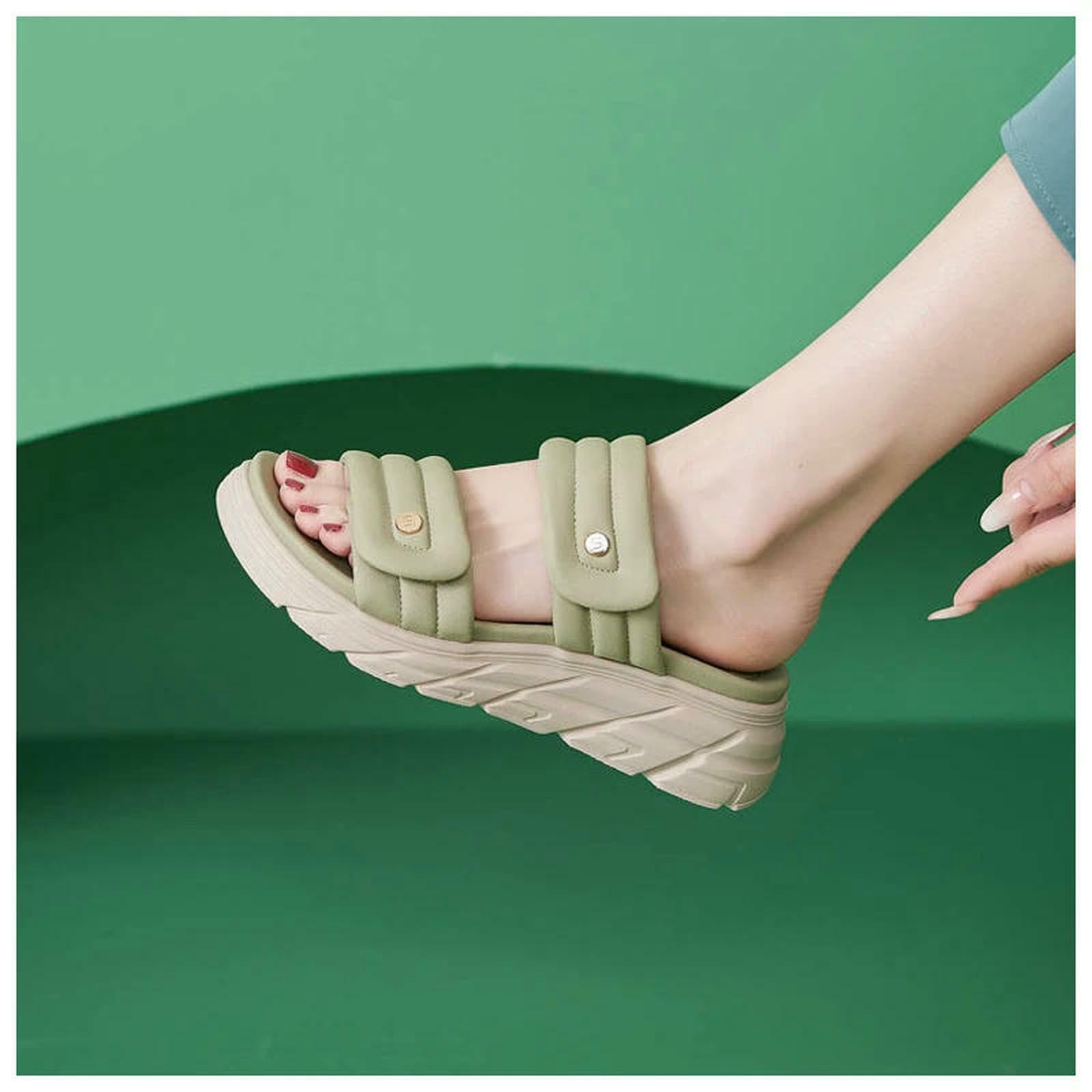Ciabatte Donna Leggere A Forma di Nuvola per Donne E Uomini, da con Suola Spessa Antiscivolo, Pantofole Cuscino, Infradito, Sandali Estivi-nero-36