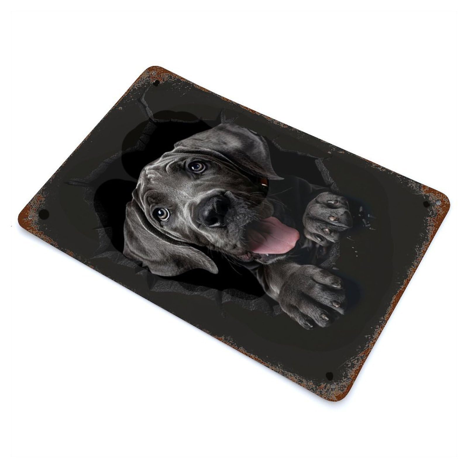 Garage Style Great Dane Rusty Metal Tin Sign 11.8"x7.9", Farmhouse Wall Decor for Bar And Workshop