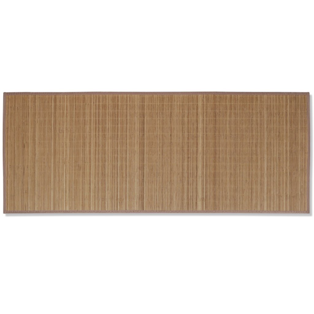 vidaXL Tapis en Bambou Brun à Latte Rectangulaire 80 x 200 cm