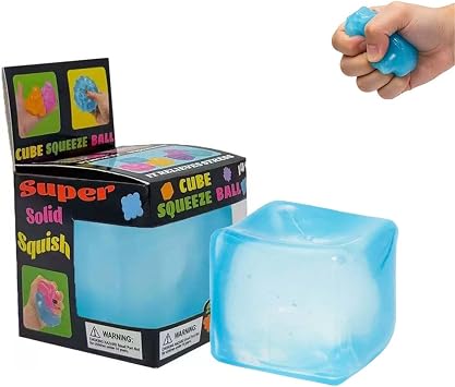 Ice Cube Fidget Toys, Ice Cube Squishy Smushers Squishy, Elastic Squish Cube Handheld Squeeze Squishes Toy, Stress Relief Sensory Fidget Toy,Brain Relaxation & Strength Fostering