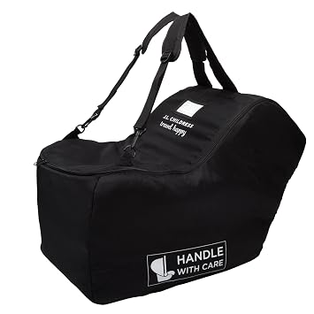 J.L. Childress Padded Infant Car Seat Bag - Travel Bag for Airplane, Fits Most Baby & Infant Car Seats, Compatible with UPPAbaby, Nuna, Chicco, Airport Accessories, AirTag Compatible- Premier, Black