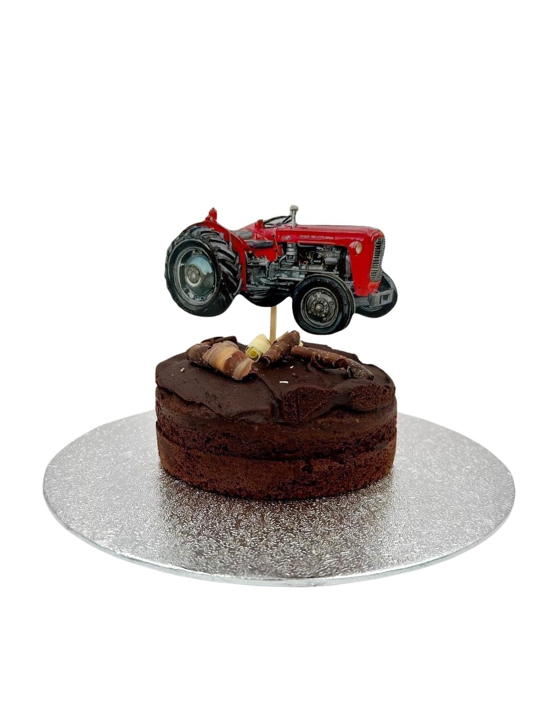 Red Tractor Cake Topper - Vintage Tractor Cake Decoration WT18CT