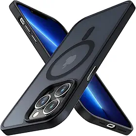Capa Capinha Translucida Fosca Magnética Anti Impacto Premium Macia Protetora Compatível com iPhone (Preto, iPhone 12 Pro Max / 13 Pro Max)