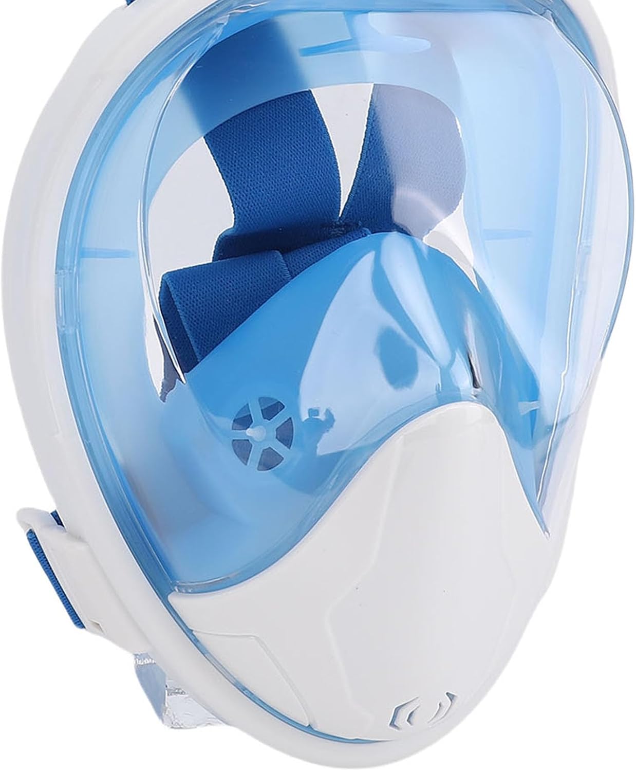 Full Face Snorkel Goggles, Liquid Silicone PC Anti Fog Anti Leak 180 Degree Panoramic View Snorkeling Face Cover with Adjustable Head Strap, for Adults Teens Underwater
