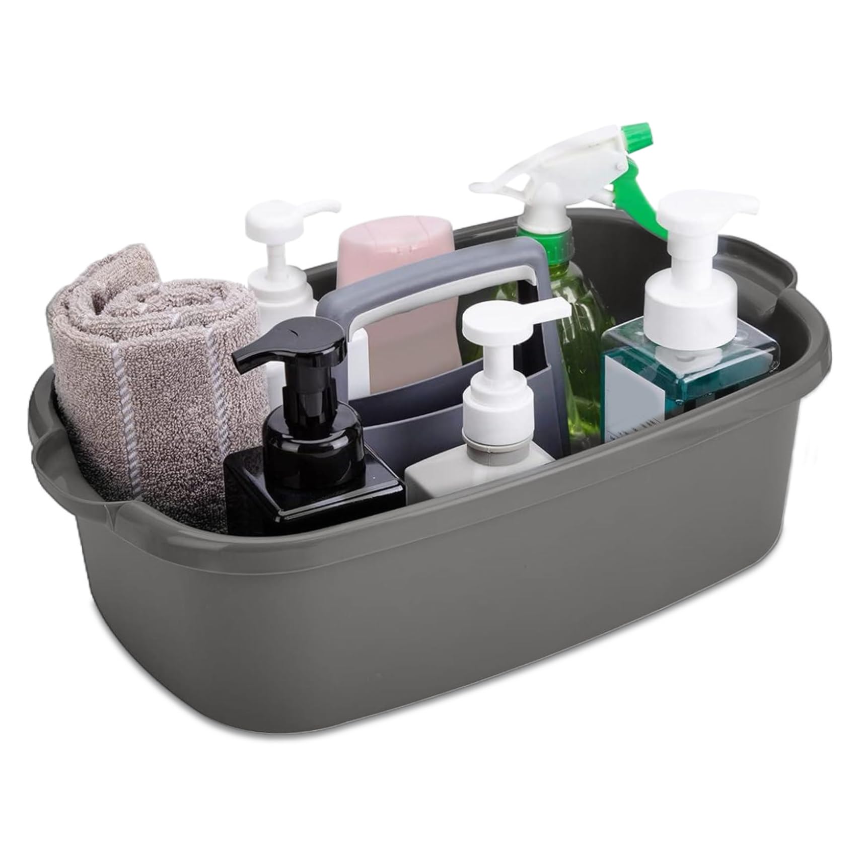 Licsaliwe Plastic Cleaning Caddy - with Handle, Cleaning Supply Organizer, Portable Shower Basket Tote