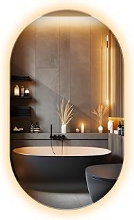 LED Spiegel ohne Rahmen | Warmweißes Licht | 40 cm x 70 cm | Modernes Design für Ihr Badezimmer | Eleganter Wandspiegel mit LED-Beleuchtung