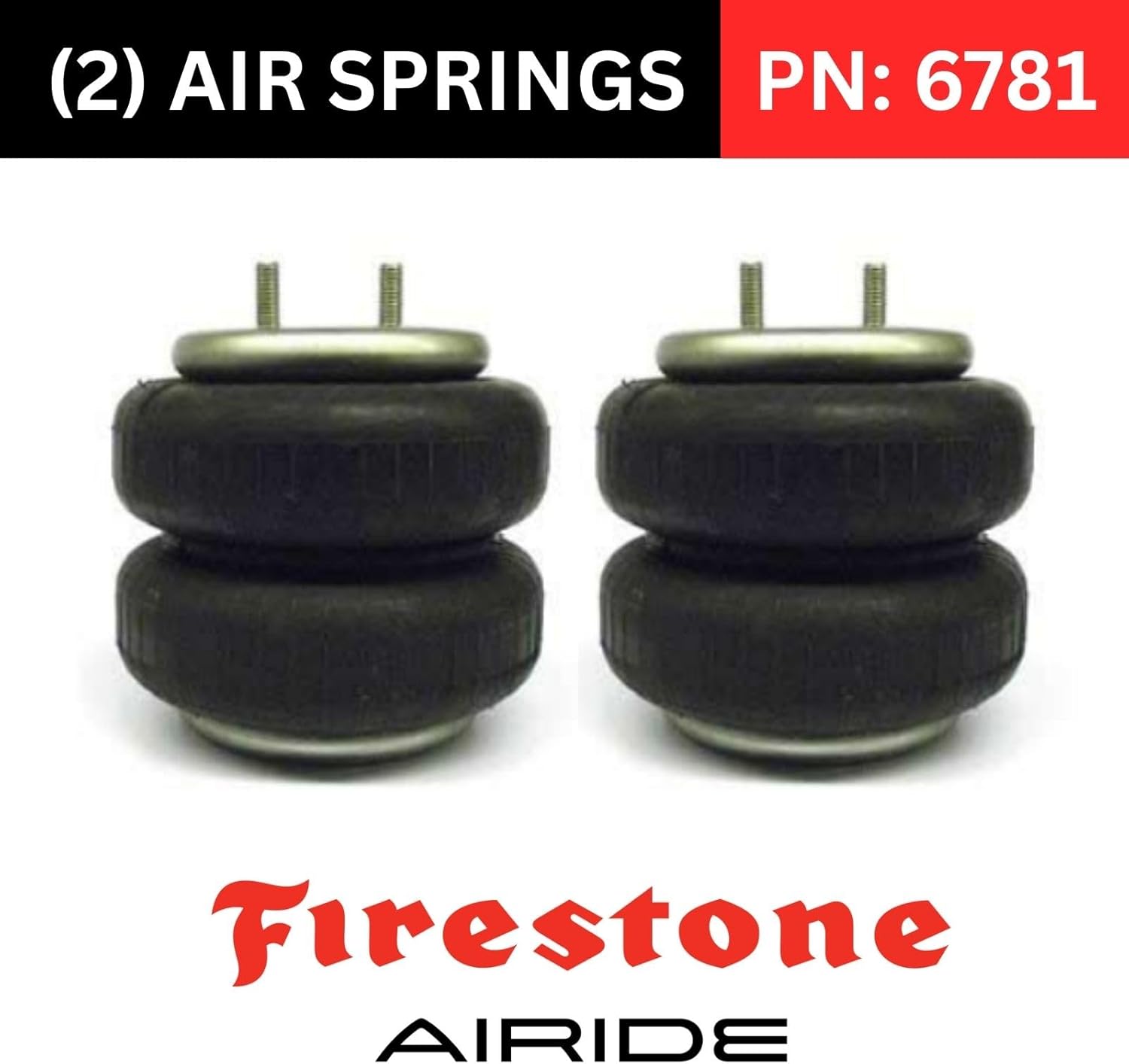 TrendsAuto Firestone Airide Ride-Rite Pair of Replacement Rear Air Helper Springs | Double-Convoluted | Offers Maximum Load Support | Includes TrendsAuto Decal | 6781