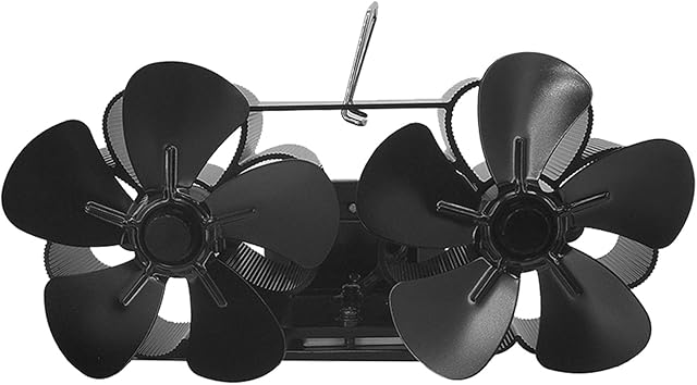 PW TOOLS Stove Fan Wall Hanging 5/6 Blade Black Heat Powered Stove Fan Log Wood Burner Fans Silent Chimneys Fireplace Fan for Wood Logs Burners Fireplace(2 Styles)