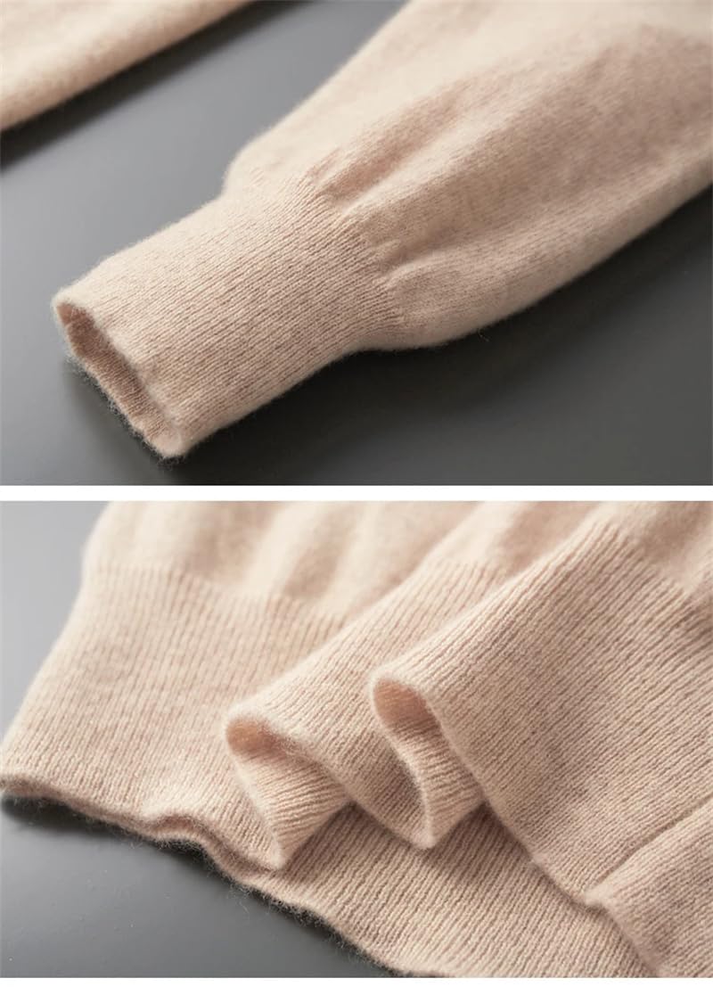 Dninmim Maglione da uomo a collo alto in lana lavorato a maglia a maniche lunghe casual pullover top caldo camicia di fondo