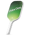DULCE DOM Professional Carbon Fiber Pickleball Paddle with 16mm Honeycomb Core, Non-Slip Handle and Larger Sweet Spot, Lightweight Precision Pickleball Racket for High Spin & Powerful Shots, Green