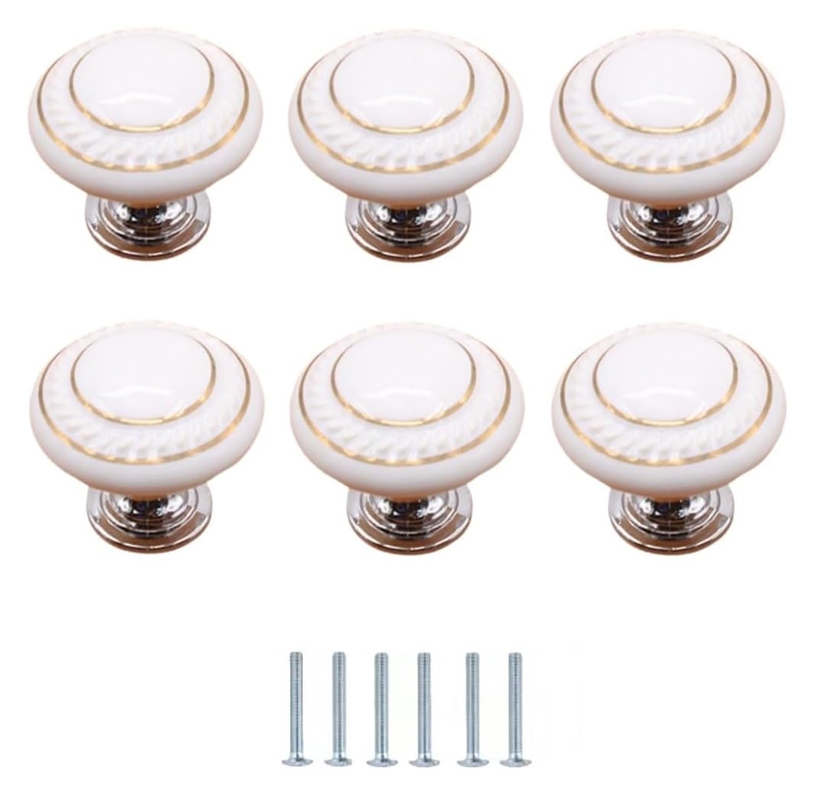 ENmrfvkz Ceramic Cupboard Drawer Handle Knobs, Ceramic Cabinet Door Knobs 6 Pcs Multicolor 35x30mm Single Hole Zinc Alloy(Wit)