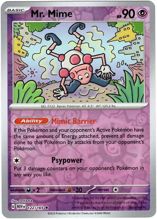 Pokemon - Mr. Mime 122/165 - Pokemon 151 - Reverse Foil - Single Card