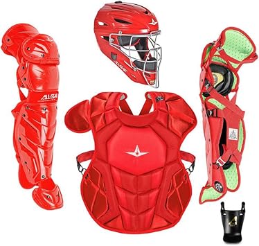All-Star S7 Axis Ages 9 to 16 - Baseball Catching Equipment Kit Includes Helmet, Chest Protector, Leg Guards, Meets NOCSAE