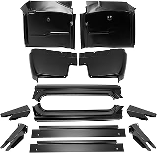 12-Piece Rocker Panel & Cab Corner Kit Compatible with 1967-1972 Chevy GMC C10 | Slip-On Cab Supports, Floor Pan Repair Pair