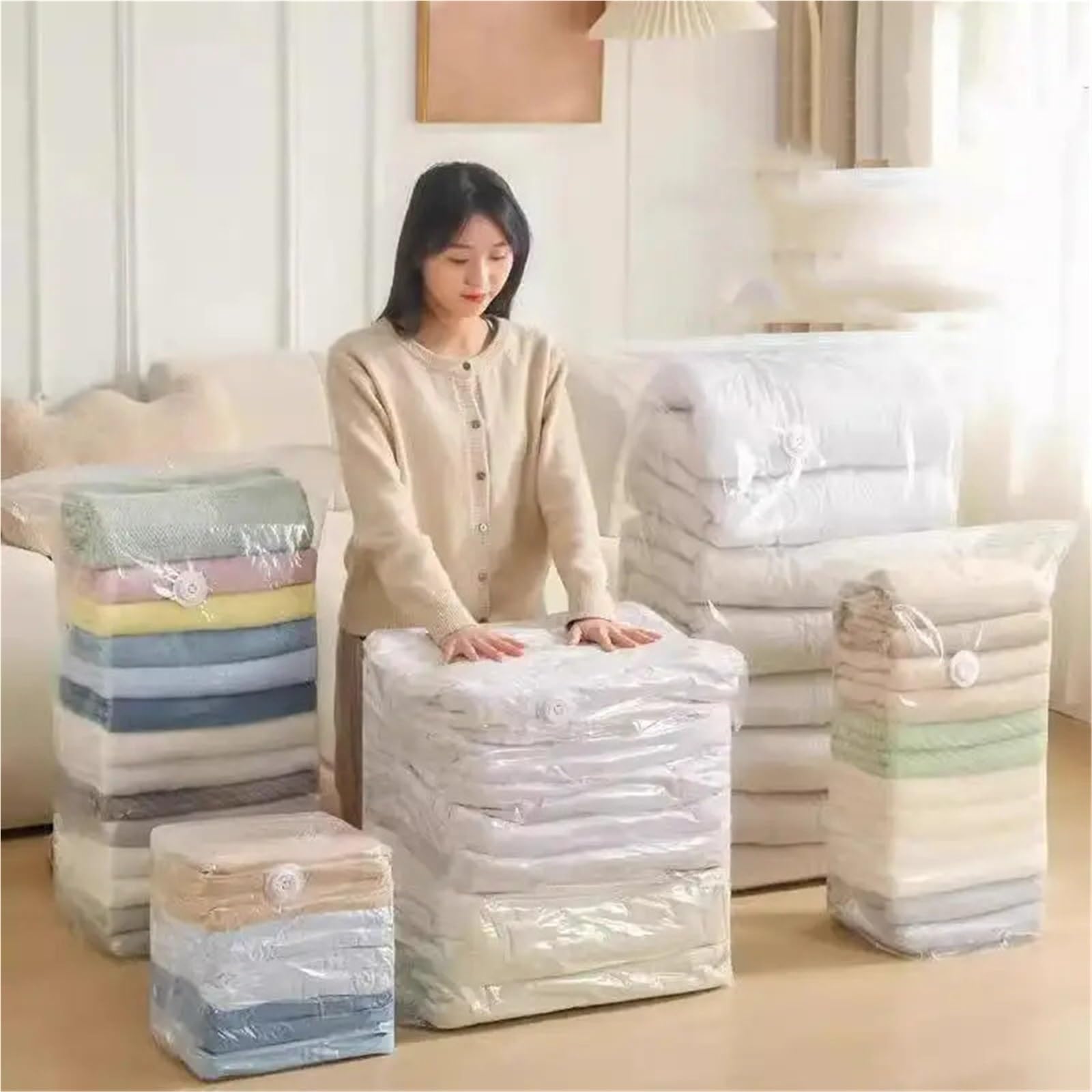Sacchetti Sottovuoto Vestiti Non sono necessari sacchetti for aspirapolvere con pompa, contenitori in plastica di grandi dimensioni