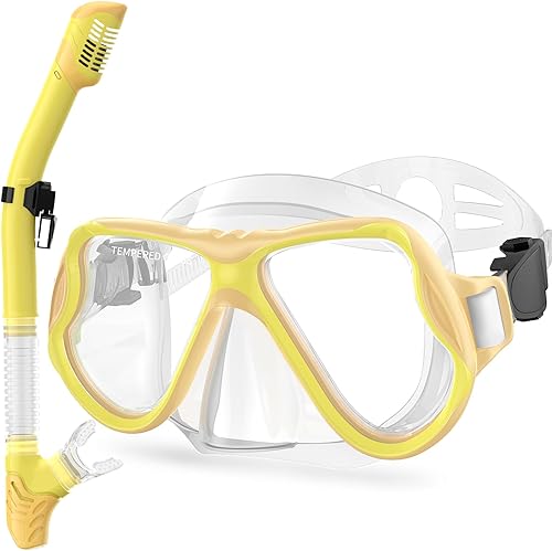 Miniatura 15 de Greatever Snorkeling Gear for Kids, Dry Snorkel Set Panoramic View Snorkel Mask, Anti-Fog Scuba Diving Mask for Kids Youth Age 6-14, Unisex Swimming
