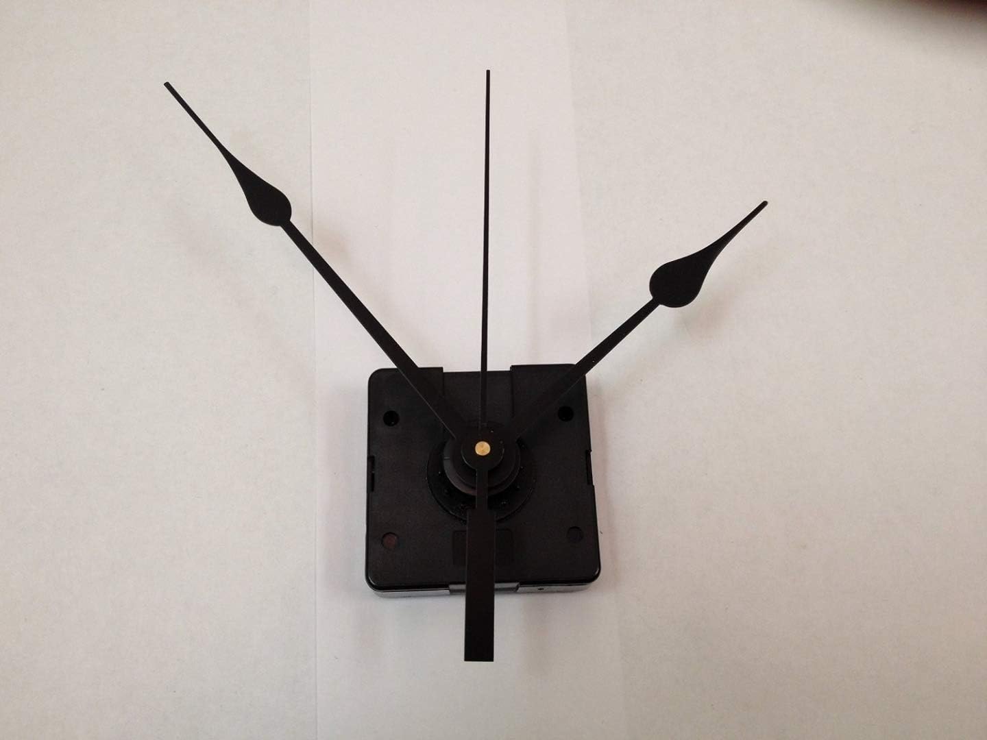 Quartz Clock Mechanism Movement Kit with 5 1/4" Black Spade Hands for Dials up to 1/4"