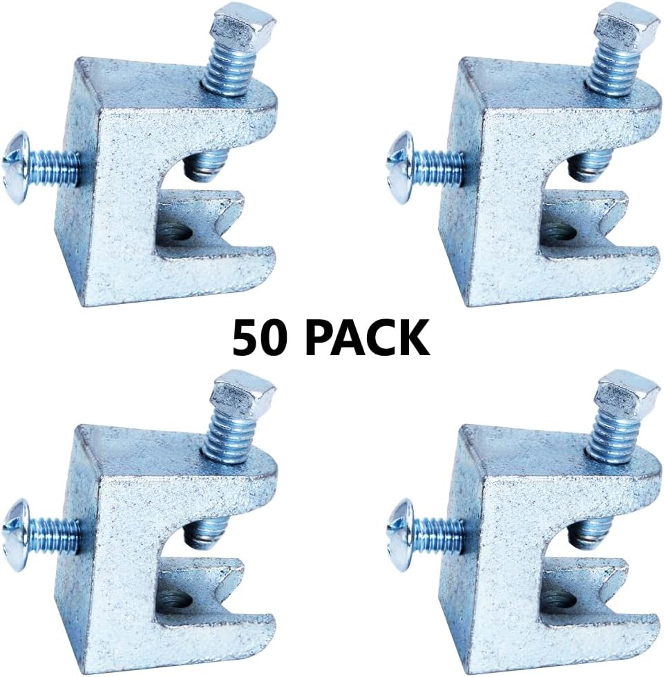 (50 Pack) Steel I Beam Adapters For Hanging Fire Extinguishers Without Drilling Any Holes