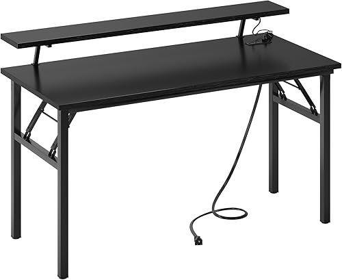 Miniatura 189 de DlandHome Escritorio plegable pequeño de 31.5 pulgadas, escritorio de computadora para oficina en casa, mesa plegable para espacios pequeños, no