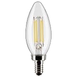 Satco S21274 5.5W LED B11 Clear Candelabra Bulb, 3000K Warm White, 6 Pack – view 1