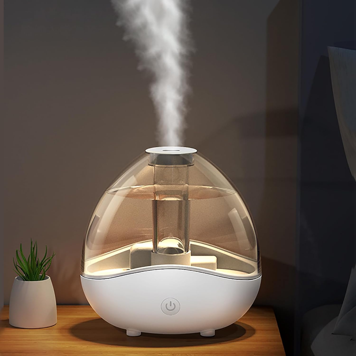 Ultrasonic Humidifier For Bedroom & Nursery - 0.5l Quiet Cool Mist, 360° Adjustable Nozzle, Auto Shut-off, Ideal For Babies & Whole House, White