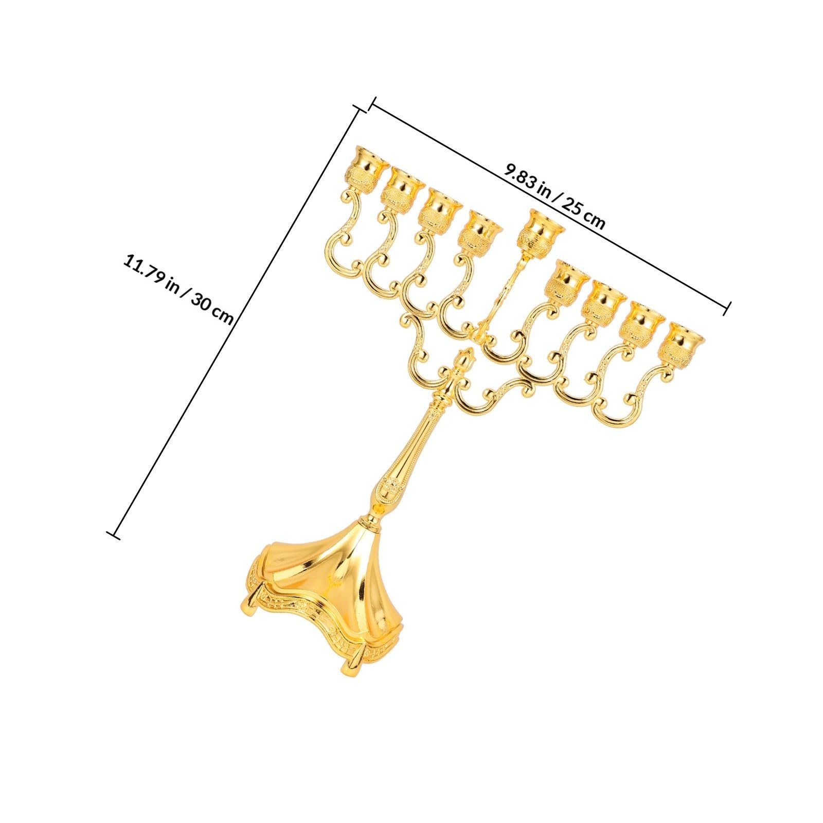 Candelabro de Metal de 9 Brazos Dorado para Hanukkah