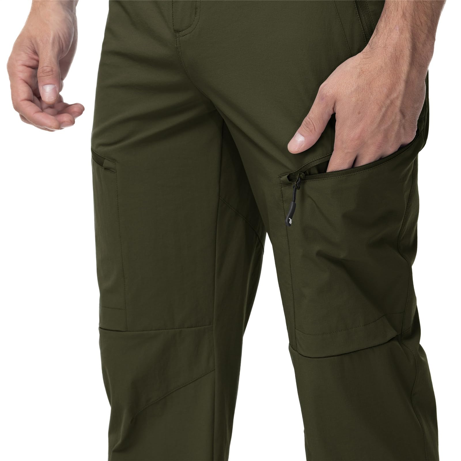 donhobo Herren Outdoor Wanderhose Wasserabweisend Verschleißfest Funktionshose Leicht Schnelltrocknend Camping Trekkinghose mit Reißverschlusstaschen