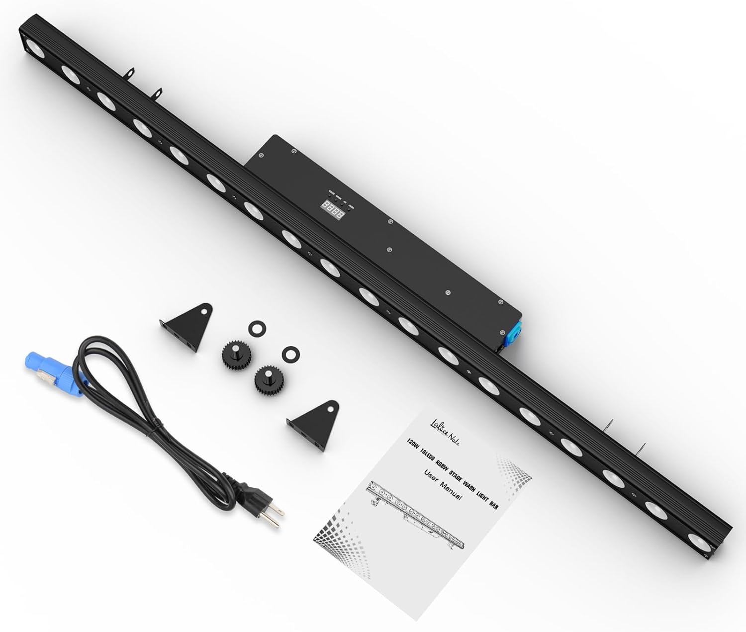 LED Stage Wash Light: 120W RGBW Individually Controlled DMX Light Bar - 114 Colorful Chase Programs & 15 Static Colors - Sound Activated DMX Control for DJ Parties Club Event Gig Bar Music Live Show