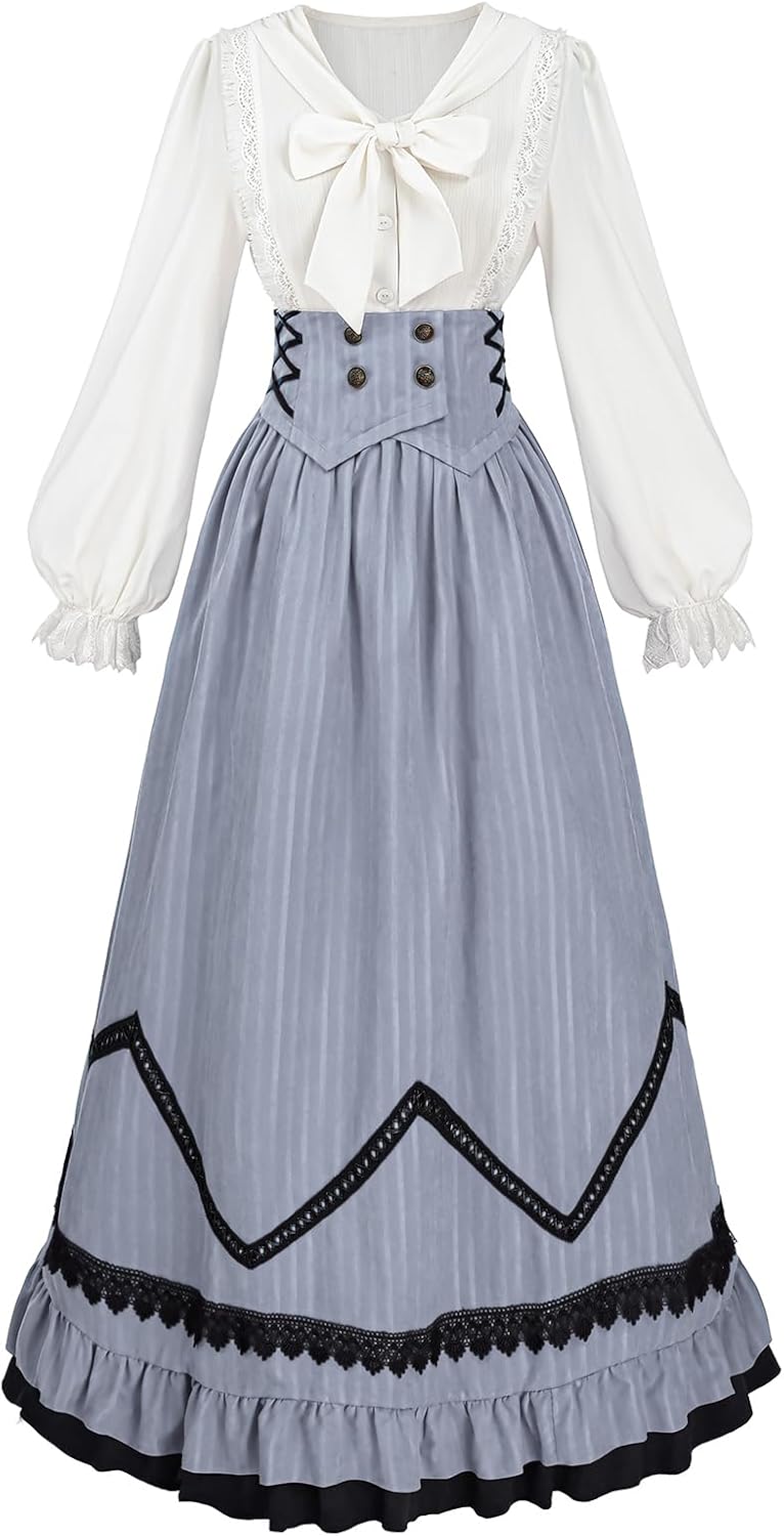 CR ROLECOS Victorian Dress Women Renaissance Gowns Edwardian Costume Vintage 1800s Dress