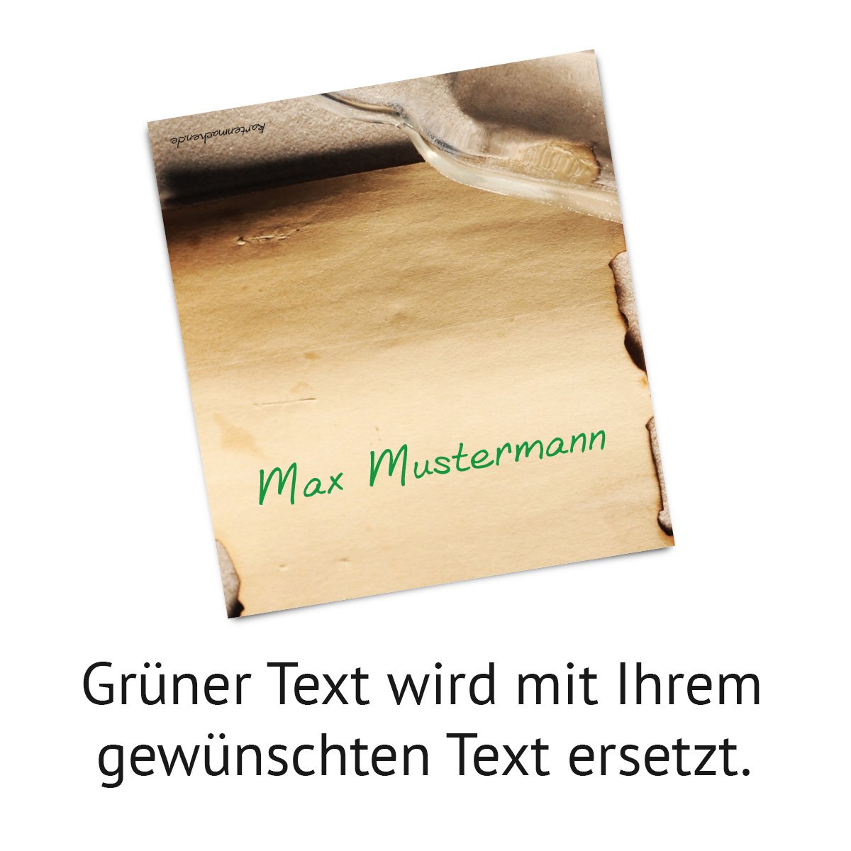 Tischkarten Hochzeit (60 Stück) - Flaschenpost Motiv - Platzkarten Namenskarten