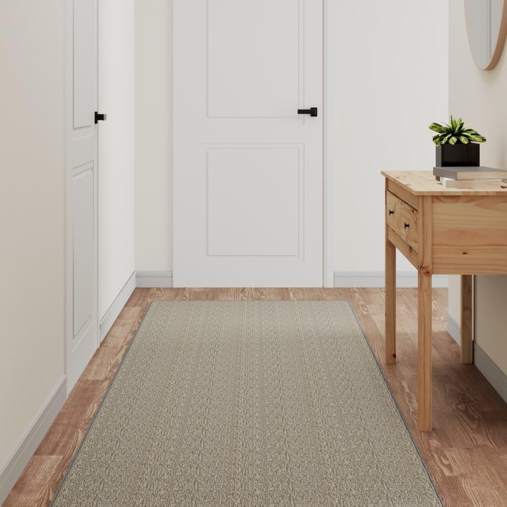 Tidyard Tapis de Couloir Tapis de Passage Tapis pour Cuisine Tapis de Salon Aspect Sisal Argent 80 x 300 cm