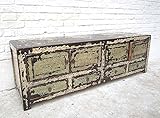 Profundidad: 38 cm Luxury-Park China Shabby Chic Mueble Aparador Plano para TV Pantalla Plana para Cuatro Puertas y cajones Pino