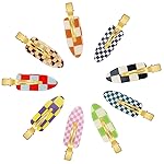 9PCS No Bend Hair Clips, Checkerboard No Crease Curl Pins, Acrylic Resin Flat Styling, Colorful Bang Seamless Duckbill Barrette for Makeup Hairstyle Accessories for Women Girls