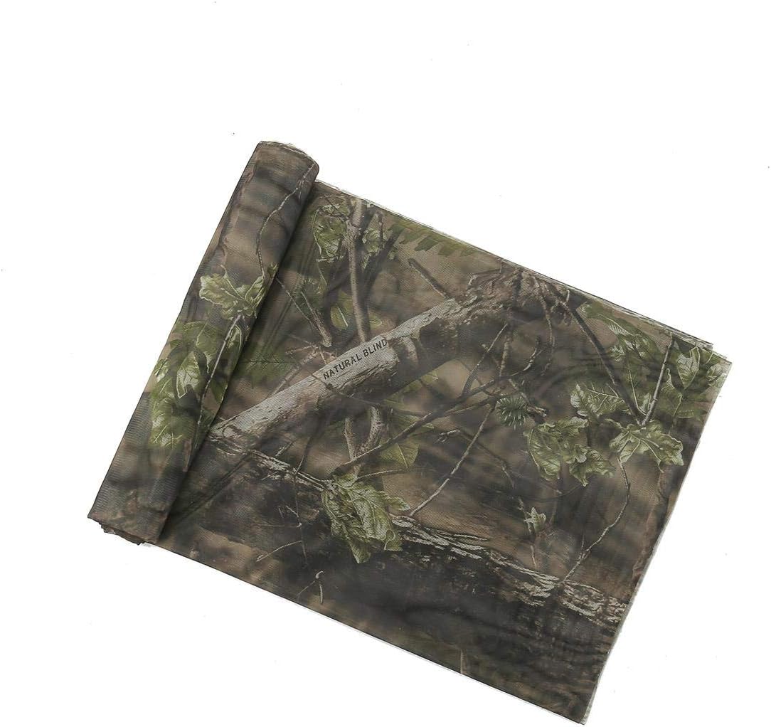 AUSCAMOTEK Woodland Camo Mesh Netting Camouflage Netting for Hunting Blinds Window Camping Shooting Clear View Camo Hunting Hide Net, Wetland/Green/Yellow 5 ft x 12 ft (appro)