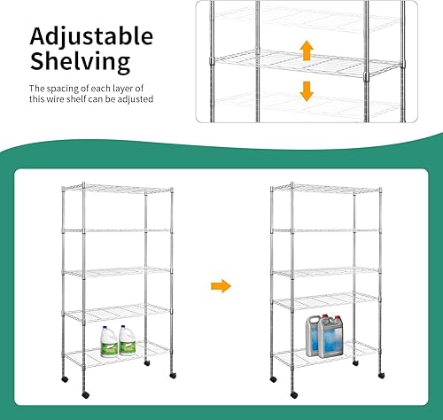 Miniatura 40 de Estantería pequeña de alambre de 3 niveles, estantes de metal para almacenamiento, estantería independiente, estante de alambre de 23 pulgadas