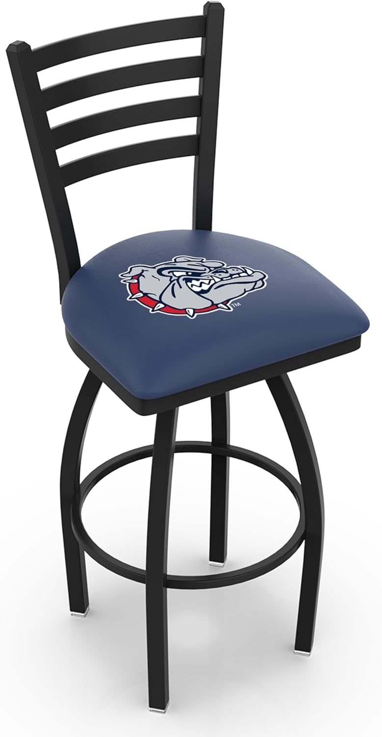 HBS L014 - Black Wrinkle Georgia Tech Swivel Bar Stool with Ladder Style Back by The Holland Bar Stool Co.