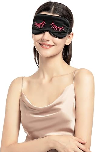 Miniatura 5 de Máscara de dormir NMM Global 100 % seda de morera, antifaz natural de dormir para hombres, mujeres y niños, antifaz para dormir supersuave con